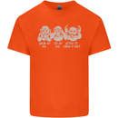 Drum and Bass Monkeys DJ Headphones Music Kids T-Shirt Childrens Orange