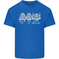 Drum and Bass Monkeys DJ Headphones Music Kids T-Shirt Childrens Royal Blue