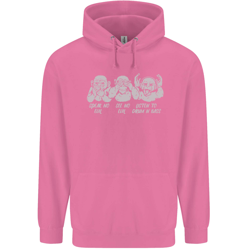 Drum and Bass Monkeys DJ Headphones Music Mens 80% Cotton Hoodie Azelea