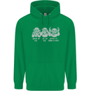Drum and Bass Monkeys DJ Headphones Music Mens 80% Cotton Hoodie Irish Green