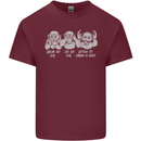 Drum and Bass Monkeys DJ Headphones Music Mens Cotton T-Shirt Tee Top Maroon