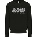 Drum and Bass Monkeys DJ Headphones Music Mens Sweatshirt Jumper Black