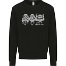 Drum and Bass Monkeys DJ Headphones Music Mens Sweatshirt Jumper Black