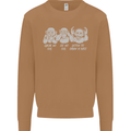 Drum and Bass Monkeys DJ Headphones Music Mens Sweatshirt Jumper Caramel Latte