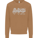Drum and Bass Monkeys DJ Headphones Music Mens Sweatshirt Jumper Caramel Latte