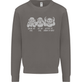 Drum and Bass Monkeys DJ Headphones Music Mens Sweatshirt Jumper Charcoal