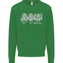 Drum and Bass Monkeys DJ Headphones Music Mens Sweatshirt Jumper Irish Green