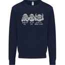 Drum and Bass Monkeys DJ Headphones Music Mens Sweatshirt Jumper Navy Blue