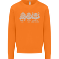 Drum and Bass Monkeys DJ Headphones Music Mens Sweatshirt Jumper Orange