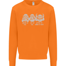 Drum and Bass Monkeys DJ Headphones Music Mens Sweatshirt Jumper Orange