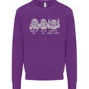 Drum and Bass Monkeys DJ Headphones Music Mens Sweatshirt Jumper Purple