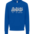 Drum and Bass Monkeys DJ Headphones Music Mens Sweatshirt Jumper Royal Blue