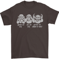 Drum and Bass Monkeys DJ Headphones Music Mens T-Shirt 100% Cotton Dark Chocolate