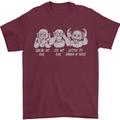 Drum and Bass Monkeys DJ Headphones Music Mens T-Shirt 100% Cotton Maroon