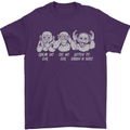 Drum and Bass Monkeys DJ Headphones Music Mens T-Shirt 100% Cotton Purple