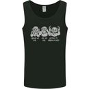 Drum and Bass Monkeys DJ Headphones Music Mens Vest Tank Top Black