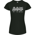 Drum and Bass Monkeys DJ Headphones Music Womens Petite Cut T-Shirt Black