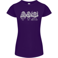 Drum and Bass Monkeys DJ Headphones Music Womens Petite Cut T-Shirt Purple