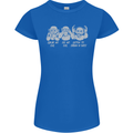 Drum and Bass Monkeys DJ Headphones Music Womens Petite Cut T-Shirt Royal Blue