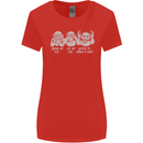 Drum and Bass Monkeys DJ Headphones Music Womens Wider Cut T-Shirt Red