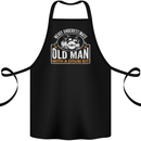 Drumming An Old Man Drummer Drum Funny Cotton Apron 100% Organic Black