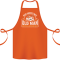 Drumming An Old Man Drummer Drum Funny Cotton Apron 100% Organic Orange