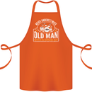 Drumming An Old Man Drummer Drum Funny Cotton Apron 100% Organic Orange
