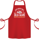 Drumming An Old Man Drummer Drum Funny Cotton Apron 100% Organic Red