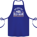 Drumming An Old Man Drummer Drum Funny Cotton Apron 100% Organic Royal Blue