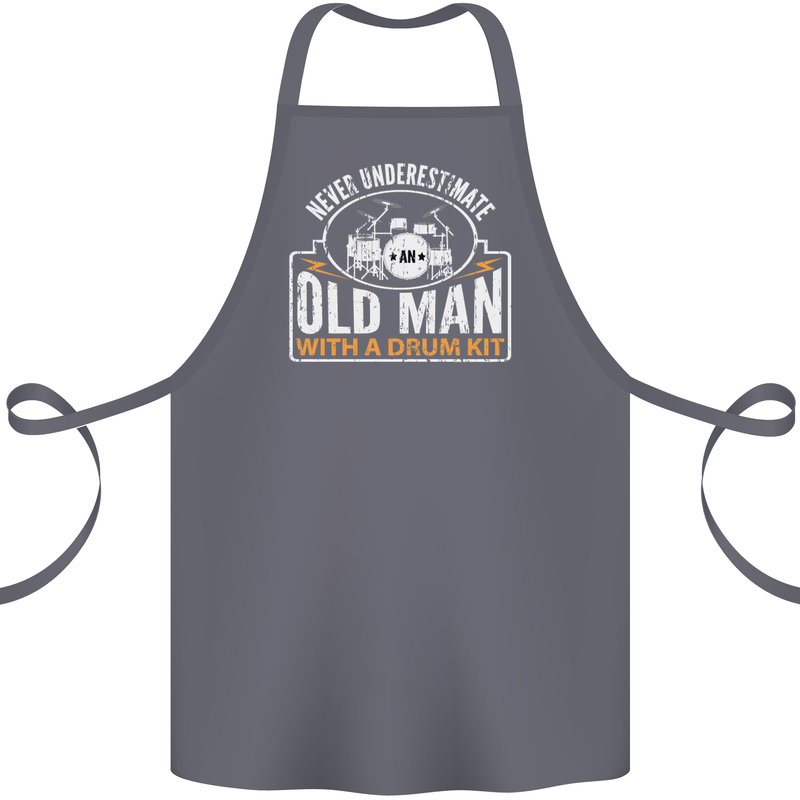 Drumming An Old Man Drummer Drum Funny Cotton Apron 100% Organic Steel