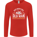 Drumming An Old Man Drummer Drum Funny Mens Long Sleeve T-Shirt Red