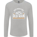 Drumming An Old Man Drummer Drum Funny Mens Long Sleeve T-Shirt Sports Grey