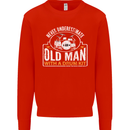 Drumming An Old Man Drummer Drum Funny Mens Sweatshirt Jumper Bright Red
