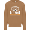 Drumming An Old Man Drummer Drum Funny Mens Sweatshirt Jumper Caramel Latte
