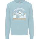Drumming An Old Man Drummer Drum Funny Mens Sweatshirt Jumper Light Blue