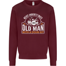 Drumming An Old Man Drummer Drum Funny Mens Sweatshirt Jumper Maroon