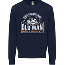 Drumming An Old Man Drummer Drum Funny Mens Sweatshirt Jumper Navy Blue