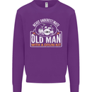 Drumming An Old Man Drummer Drum Funny Mens Sweatshirt Jumper Purple