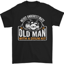Drumming An Old Man Drummer Drum Funny Mens T-Shirt Cotton Gildan Black