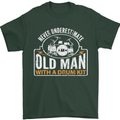 Drumming An Old Man Drummer Drum Funny Mens T-Shirt Cotton Gildan Forest Green