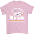 Drumming An Old Man Drummer Drum Funny Mens T-Shirt Cotton Gildan Light Pink