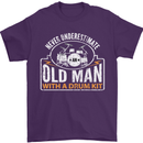 Drumming An Old Man Drummer Drum Funny Mens T-Shirt Cotton Gildan Purple