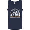Drumming An Old Man Drummer Drum Funny Mens Vest Tank Top Navy Blue