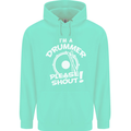 Drumming I'm a Drummer Please Shout Funny Childrens Kids Hoodie Peppermint