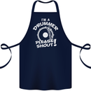 Drumming I'm a Drummer Please Shout Funny Cotton Apron 100% Organic Navy Blue