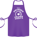 Drumming I'm a Drummer Please Shout Funny Cotton Apron 100% Organic Purple