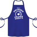 Drumming I'm a Drummer Please Shout Funny Cotton Apron 100% Organic Royal Blue