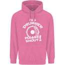 Drumming I'm a Drummer Please Shout Funny Mens 80% Cotton Hoodie Azelea