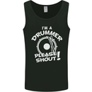 Drumming I'm a Drummer Please Shout Funny Mens Vest Tank Top Black