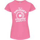 Drumming I'm a Drummer Please Shout Funny Womens Petite Cut T-Shirt Azalea